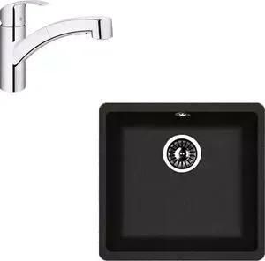 Мойка кухонная и смеситель FLORENTINA и смеситель Вега 400 Grohe Eurosmart (22.315.C0400.102, 30305000)