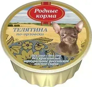 Корм Родные Корма Консервы Родные а Телятина по-орловски для собак 125г