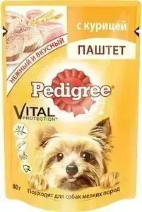 Пауч Pedigree и Vital Protection паштет с курицей для собак мелких пород 80г (10131650)