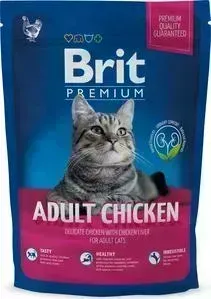 Сухой корм Brit Premium Cat Adult Chicken с мясом курицы и куриной печенью для взрослых кошек 1,5кг (513086)