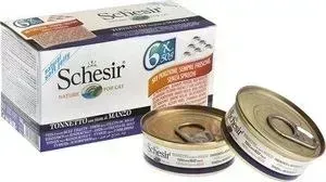 Консервы Schesir Nature for Cat Tuna with Beef Fillets кусочки в желе с тунцом и филе говядины для кошек 50г (С106)