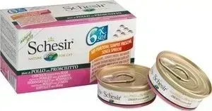 Консервы Schesir Nature for Cat Chicken Fillets with Ham кусочки в желе с куриным филе и ветчиной для кошек 50г (С109)