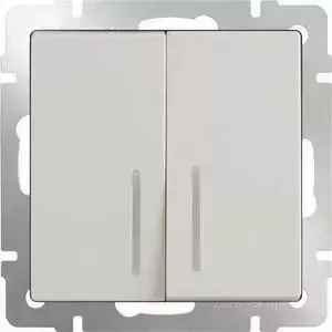 Выключатель двухклавишный Werkel слоновая кость WL03-SW-2G-LED-ivory