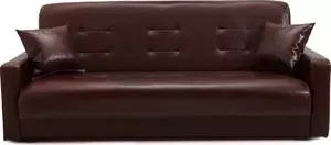 Диван Стоффмебель (ЛМФ) Аккорд тёмно-коричневый с бежевой отстрочкой