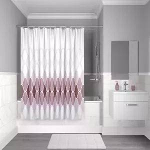 Штора для ванной IDDIS Decor 180x200, бело-розовая (D06P218i11)