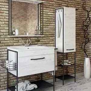 Мебель для ванной Sanflor Бруклин 75 дуб крафт белый, с полотенцедержателем