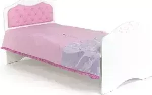 Кровать ABC-KING -классика Princess №2 розовая кожа/стразы Сваровски 160x90 без ящика