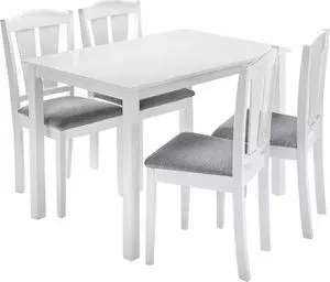 Обеденная группа Woodville Mali (стол и 4 стула) white/grey
