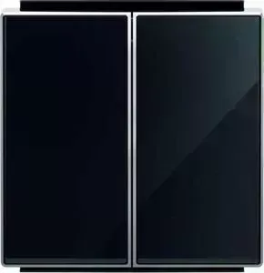 Лицевая панель ABB Sky выключателя двухклавишного стекло чёрное