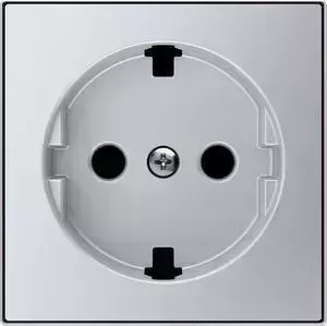 Лицевая панель ABB Sky розетки Schuko с/з серебристый алюминий (2CLA858890A1301)