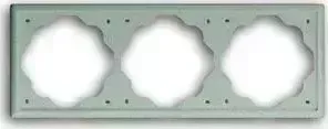 Рамка ABB 3-постовая Impuls шампань-металли