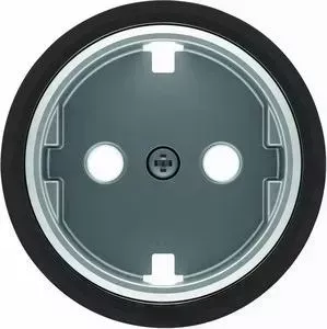Лицевая панель ABB Sky Moon розетки Schuko с/з стекло чёрное