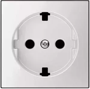 Лицевая панель ABB Sky розетки Schuko с/з стекло белое (2CLA858890A2101)