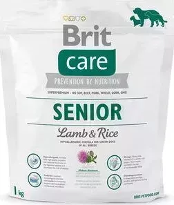 Сухой корм Brit Care Senior All Breed Lamb Rice гипоаллергенный с ягненком и рисом для пожилых собак всех пород 1кг (132717)