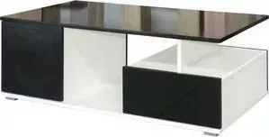 Стол журнальный Моби Лайт 03.238 белый гладкий/черный глянец