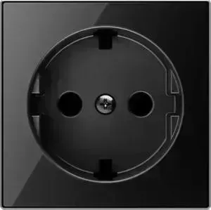 Лицевая панель ABB Sky розетки Schuko с/з стекло чёрное (2CLA858890A2501)