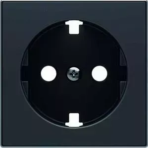 Лицевая панель ABB Sky розетки Schuko с/з чёрный бархат (2CLA858890A1501)