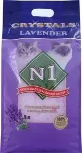 Наполнитель N1 Crystals Lavender впитывающий силикагель c ароматом лаванды для кошек 5л (92209)