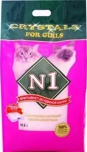 Наполнитель N1 Crystals For Girls впитывающий силикагель для кошек 5л (92206)