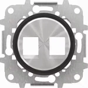 Лицевая панель ABB Sky Moon розетки 2xRJ45/RJ12 стекло чёрное