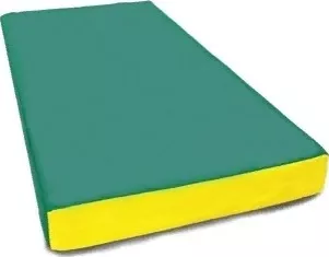 Фото №0 Мат гимнастический КМС номер 1 (100х50х10см) зеленый/желтый