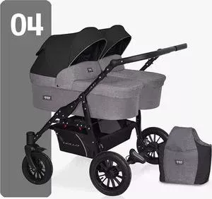 Коляска для двойни Riko Basic 2 в 1 SAXO 04 графит-чёрный