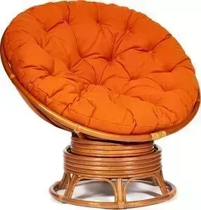 Кресло-качалка TetChair Papasan w 23/01 B с подушкой Cognac коньяк/ткань оранжевый С23