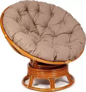 Кресло-качалка TetChair Papasan w 23/01 B с подушкой Cognac коньяк/экошерсть коричневый 1811-5