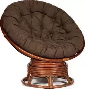 Кресло-качалка TetChair Papasan w 23/01 B с подушкой Pecan орех/ткань коричневый 3М7-147