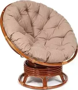 Кресло-качалка TetChair Papasan w 23/01 B с подушкой Pecan орех/экошерсть коричневый 1811-5