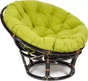 Кресло TetChair Papasan 23/01 W с подушкой Antique brown античный черно-коричневый/флок олива 23