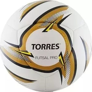 Мяч футзальный TORRES Futsal Pro, F31924, р.4, белый-золотой-черный