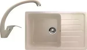 Мойка кухонная и смеситель EcoStone и смеситель ES-19 бежевая (ES-19-328, ES-02-328)