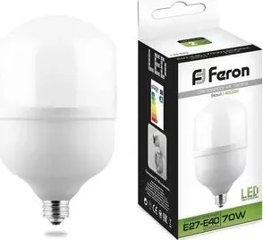 Лампа светодиодная FERON LB-65 25822 E27-E40 70W 4000K Цилиндр Матовая