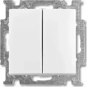 Выключатель ABB двухклавишный Basic55 10A 250V альпийский белый