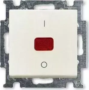 Выключатель ABB одноклавишный двухполюсный Basic55 20A 250V с подсветкой слоновая кость
