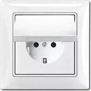 Розетка ABB Basic55 Schuko с/з 16A 250V IP44 с крышкой безвинтовой зажим альпийский белый