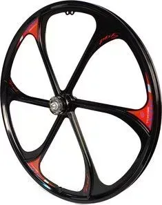 Колесо NANDUN 26" MTB, литое, переднее, двойной обод, алюм., 6 лопастей, черное, 110 mm
