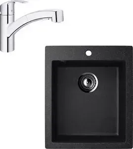 Мойка кухонная и смеситель ULGRAN и смеситель U-404 Grohe Eurosmart (U-404-308, 30305000)
