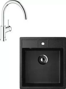 Мойка кухонная и смеситель ULGRAN и смеситель U-406 Grohe BauClassic (U-406-308, 31234000)