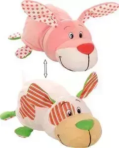 Мягкая игрушка 1TOY Вывернушка Ням-Ням Щеночек с ароматом мятной жвачки-Зайчонок с ароматом фруктовой жвачки Т13920