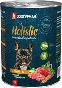 Консервы Зоогурман Holistic с уткой, индейкой и картофелем для взрослых собак 350г