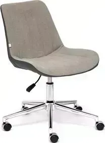 Кресло офисное TetChair Style экошерсть/кож/зам серый/металлик 36