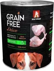 Консервы Зоогурман Grain Free Беззерновой с кроликом для взрослых собак 350г