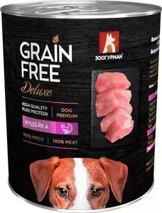 Консервы Зоогурман Grain Free Беззерновой с индейкой для взрослых собак 350г