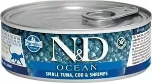 Консервы Farmina ND Adult Cat Ocean Tuna Shrimp с тунцом и креветками для взрослых кошек 80г