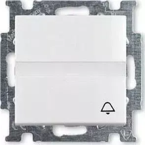 Выключатель ABB кнопочный одноклавишный Basic55 10A 250V Звонок альпийский белый