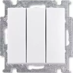 Выключатель ABB трехклавишный Basic55 16A 250V альпийский белый