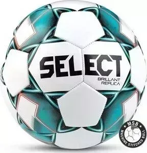 Мяч футбольный Select Brillant Replica арт. 811608-004, р.5, 32 пан., гл.ПВХ,маш.сш, бел-бирюз-черный