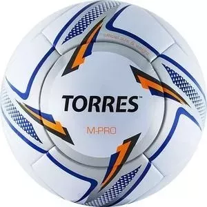 Мяч футбольный TORRES M-Pro White F319135, р.5, бело-серебристо-синий